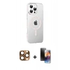 MARSİLYAN™- iPhone 16 Pro Max Kılıf Yörünge Koleksiyonu - Siyah 3D Antistatik Mat Seramik Nano Ekran Koruyucu + Pers Alüminyum Kamera Lens - CLTM