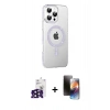 MARSİLYAN™- iPhone 16 Pro Max Kılıf Yörünge Koleksiyonu - Siyah 3D Antistatik Mat Seramik Nano Ekran Koruyucu + Bilvis Titan Kamera Lens - SH