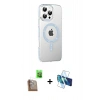 MARSİLYAN™- iPhone 16 Pro Max Kılıf Yörünge Koleksiyonu - Siyah 3D Antistatik Seramik Nano Ekran Koruyucu + Raze Metal Kamera Lens - CLTM