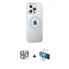 MARSİLYAN™- iPhone 16 Pro Max Kılıf Yörünge Koleksiyonu - Siyah 3D Antistatik Seramik Nano Ekran Koruyucu + Pers Alüminyum Kamera Lens - GI