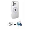 MARSİLYAN™- iPhone 16 Pro Max Kılıf Yörünge Koleksiyonu - Siyah 3D Antistatik Seramik Nano Ekran Koruyucu + Pers Alüminyum Kamera Lens - GS