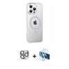 MARSİLYAN™- iPhone 16 Pro Max Kılıf Yörünge Koleksiyonu - Siyah 3D Antistatik Seramik Nano Ekran Koruyucu + Pers Alüminyum Kamera Lens - GI