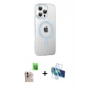 MARSİLYAN™- iPhone 16 Pro Max Kılıf Yörünge Koleksiyonu - Siyah 3D Antistatik Seramik Nano Ekran Koruyucu + Raze Metal Kamera Lens - NLGY