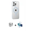 MARSİLYAN™- iPhone 16 Pro Max Kılıf Yörünge Koleksiyonu - Siyah 3D Antistatik Seramik Nano Ekran Koruyucu + Pers Alüminyum Kamera Lens - GS