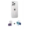 MARSİLYAN™- iPhone 16 Pro Max Kılıf Yörünge Koleksiyonu - Siyah 3D Antistatik Seramik Nano Ekran Koruyucu + Bilvis Titan Kamera Lens - SH