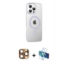 MARSİLYAN™- iPhone 16 Pro Max Kılıf Yörünge Koleksiyonu - Siyah 3D Antistatik Seramik Nano Ekran Koruyucu + Çöl Titanyum Pers Alüminyum Kamera Lens
