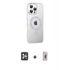MARSİLYAN™- iPhone 16 Pro Max Kılıf Yörünge Koleksiyonu - Siyah Bilvis 3D Cam Ekran Koruyucu + PVD Metal Kamera Lens - SH