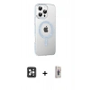 MARSİLYAN™- iPhone 16 Pro Max Kılıf Yörünge Koleksiyonu - Siyah Bilvis 3D Cam Ekran Koruyucu + PVD Metal Kamera Lens - SH