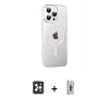 MARSİLYAN™- iPhone 16 Pro Max Kılıf Yörünge Koleksiyonu - Siyah Bilvis 3D Cam Ekran Koruyucu + PVD Metal Kamera Lens - SH