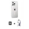 MARSİLYAN™- iPhone 16 Pro Max Kılıf Yörünge Koleksiyonu - Siyah Bilvis 3X AR Hayalet Cam Ekran Koruyucu + PVD Metal Kamera Lens - SH