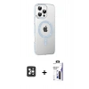 MARSİLYAN™- iPhone 16 Pro Max Kılıf Yörünge Koleksiyonu - Siyah Bilvis 3X AR Hayalet Cam Ekran Koruyucu + PVD Metal Kamera Lens - SH