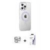 MARSİLYAN™- iPhone 16 Pro Max Kılıf Yörünge Koleksiyonu - Siyah Bilvis 3X AR HD Cam Ekran Koruyucu + Pers Alüminyum Kamera Lens - GS