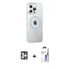 MARSİLYAN™- iPhone 16 Pro Max Kılıf Yörünge Koleksiyonu - Siyah Bilvis 3X AR HD Cam Ekran Koruyucu + PVD Metal Kamera Lens - GS