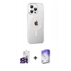 MARSİLYAN™- iPhone 16 Pro Max Kılıf Yörünge Koleksiyonu - Siyah Bilvis 5in1 3D Magic Cam Ekran Koruyucu + Bilvis Titan Kamera Lens - SH