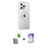 MARSİLYAN™- iPhone 16 Pro Max Kılıf Yörünge Koleksiyonu - Siyah Bilvis 5in1 3D Magic Cam Ekran Koruyucu + Raze Metal Kamera Lens - CLTM