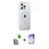 MARSİLYAN™- iPhone 16 Pro Max Kılıf Yörünge Koleksiyonu - Siyah Bilvis 5in1 3D Magic Cam Ekran Koruyucu + Raze Metal Kamera Lens - CLTM