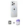 MARSİLYAN™- iPhone 16 Pro Max Kılıf Yörünge Koleksiyonu - Siyah Bilvis 5in1 3D Magic Cam Ekran Koruyucu + PVD Metal Kamera Lens - GS