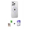 MARSİLYAN™- iPhone 16 Pro Max Kılıf Yörünge Koleksiyonu - Siyah Bilvis 5in1 3D Magic Cam Ekran Koruyucu + Raze Metal Kamera Lens - NLGY