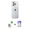 MARSİLYAN™- iPhone 16 Pro Max Kılıf Yörünge Koleksiyonu - Siyah Bilvis 5in1 3D Magic Cam Ekran Koruyucu + Raze Metal Kamera Lens - NLGY