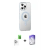 MARSİLYAN™- iPhone 16 Pro Max Kılıf Yörünge Koleksiyonu - Siyah Bilvis 5in1 3D Magic Cam Ekran Koruyucu + Raze Metal Kamera Lens - BZ