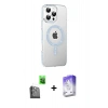 MARSİLYAN™- iPhone 16 Pro Max Kılıf Yörünge Koleksiyonu - Siyah Bilvis 5in1 3D Magic Cam Ekran Koruyucu + Raze Metal Kamera Lens - SH