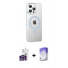 MARSİLYAN™- iPhone 16 Pro Max Kılıf Yörünge Koleksiyonu - Siyah Bilvis 5in1 3D Magic Cam Ekran Koruyucu + Bilvis Titan Kamera Lens - SH