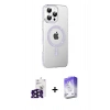 MARSİLYAN™- iPhone 16 Pro Max Kılıf Yörünge Koleksiyonu - Siyah Bilvis 5in1 3D Magic Cam Ekran Koruyucu + Bilvis Titan Kamera Lens - SH