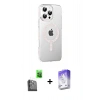 MARSİLYAN™- iPhone 16 Pro Max Kılıf Yörünge Koleksiyonu - Siyah Bilvis 5in1 3D Magic Cam Ekran Koruyucu + Raze Metal Kamera Lens - SH