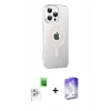 MARSİLYAN™- iPhone 16 Pro Max Kılıf Yörünge Koleksiyonu - Siyah Bilvis 5in1 3D Magic Cam Ekran Koruyucu + Raze Metal Kamera Lens - BZ