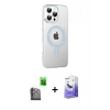 MARSİLYAN™- iPhone 16 Pro Max Kılıf Yörünge Koleksiyonu - Siyah Bilvis 5in1 5D Magic Hayalet Cam Ekran Koruyucu + Raze Metal Kamera Lens - SH