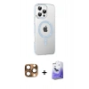MARSİLYAN™- iPhone 16 Pro Max Kılıf Yörünge Koleksiyonu - Siyah Bilvis 5in1 5D Magic Hayalet Cam Ekran Koruyucu + Pers Alüminyum Kamera Lens - CLTM