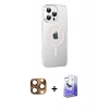 MARSİLYAN™- iPhone 16 Pro Max Kılıf Yörünge Koleksiyonu - Siyah Bilvis 5in1 5D Magic Hayalet Cam Ekran Koruyucu + Pers Alüminyum Kamera Lens - CLTM