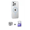 MARSİLYAN™- iPhone 16 Pro Max Kılıf Yörünge Koleksiyonu - Siyah Bilvis 5in1 5D Magic Hayalet Cam Ekran Koruyucu + Pers Alüminyum Kamera Lens - GI