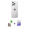 MARSİLYAN™- iPhone 16 Pro Max Kılıf Yörünge Koleksiyonu - Siyah Bilvis 5in1 5D Magic Hayalet Cam Ekran Koruyucu + Raze Metal Kamera Lens - CLTM