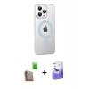 MARSİLYAN™- iPhone 16 Pro Max Kılıf Yörünge Koleksiyonu - Siyah Bilvis 5in1 5D Magic Hayalet Cam Ekran Koruyucu + Raze Metal Kamera Lens - CLTM