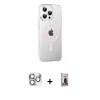 MARSİLYAN™- iPhone 16 Pro Max Kılıf Yörünge Koleksiyonu - Siyah Bilvis Hayalet Cam Ekran Koruyucu + Pers Alüminyum Kamera Lens - GS
