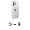 MARSİLYAN™- iPhone 16 Pro Max Kılıf Yörünge Koleksiyonu - Siyah Bilvis Hayalet Cam Ekran Koruyucu + Pers Alüminyum Kamera Lens - GS