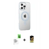 MARSİLYAN™- iPhone 16 Pro Max Kılıf Yörünge Koleksiyonu - Siyah Buffer Cam Ekran Koruyucu + Raze Metal Kamera Lens - BZ