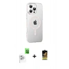 MARSİLYAN™- iPhone 16 Pro Max Kılıf Yörünge Koleksiyonu - Siyah Buffer Cam Ekran Koruyucu + Raze Metal Kamera Lens - BZ