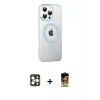 MARSİLYAN™- iPhone 16 Pro Max Kılıf Yörünge Koleksiyonu - Siyah Buffer Cam Ekran Koruyucu + PVD Metal Kamera Lens - GD