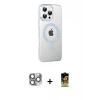 MARSİLYAN™- iPhone 16 Pro Max Kılıf Yörünge Koleksiyonu - Siyah Buffer Cam Ekran Koruyucu + Pers Alüminyum Kamera Lens - GI