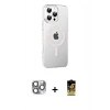 MARSİLYAN™- iPhone 16 Pro Max Kılıf Yörünge Koleksiyonu - Siyah Buffer Cam Ekran Koruyucu + Pers Alüminyum Kamera Lens - GI