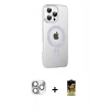 MARSİLYAN™- iPhone 16 Pro Max Kılıf Yörünge Koleksiyonu - Siyah Buffer Cam Ekran Koruyucu + Pers Alüminyum Kamera Lens - GS