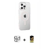 MARSİLYAN™- iPhone 16 Pro Max Kılıf Yörünge Koleksiyonu - Siyah Buffer Cam Ekran Koruyucu + Pers Alüminyum Kamera Lens - GS