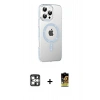 MARSİLYAN™- iPhone 16 Pro Max Kılıf Yörünge Koleksiyonu - Siyah Buffer Cam Ekran Koruyucu + PVD Metal Kamera Lens - GS