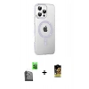MARSİLYAN™- iPhone 16 Pro Max Kılıf Yörünge Koleksiyonu - Siyah Buffer Cam Ekran Koruyucu + Raze Metal Kamera Lens - SH