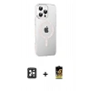 MARSİLYAN™- iPhone 16 Pro Max Kılıf Yörünge Koleksiyonu - Siyah Buffer Cam Ekran Koruyucu + PVD Metal Kamera Lens - SH
