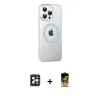 MARSİLYAN™- iPhone 16 Pro Max Kılıf Yörünge Koleksiyonu - Siyah Buffer Cam Ekran Koruyucu + PVD Metal Kamera Lens - SH