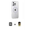 MARSİLYAN™- iPhone 16 Pro Max Kılıf Yörünge Koleksiyonu - Siyah Buffer Cam Ekran Koruyucu + PVD Metal Kamera Lens - SH
