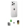 MARSİLYAN™- iPhone 16 Pro Max Kılıf Yörünge Koleksiyonu - Siyah Buffer Cam Ekran Koruyucu + Siyah Raze Metal Kamera Lens